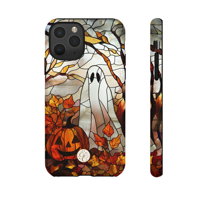 Halloween Ghost & Pumpkin Stained Glass Tough Phone Case