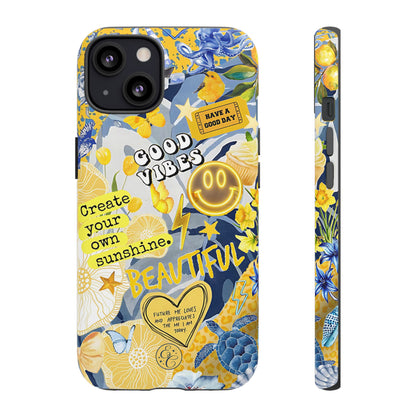 Yellow and Blue Collage Tough Phone Case