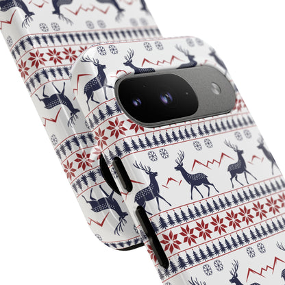 Christmas Reindeer Pattern Tough Phone Case