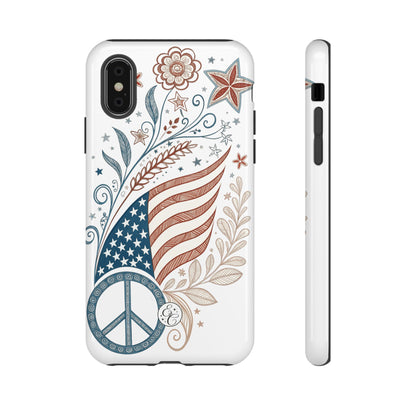 Boho American Flag Tough Phone Case