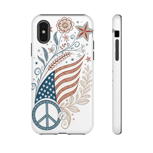 Boho American Flag Tough Phone Case