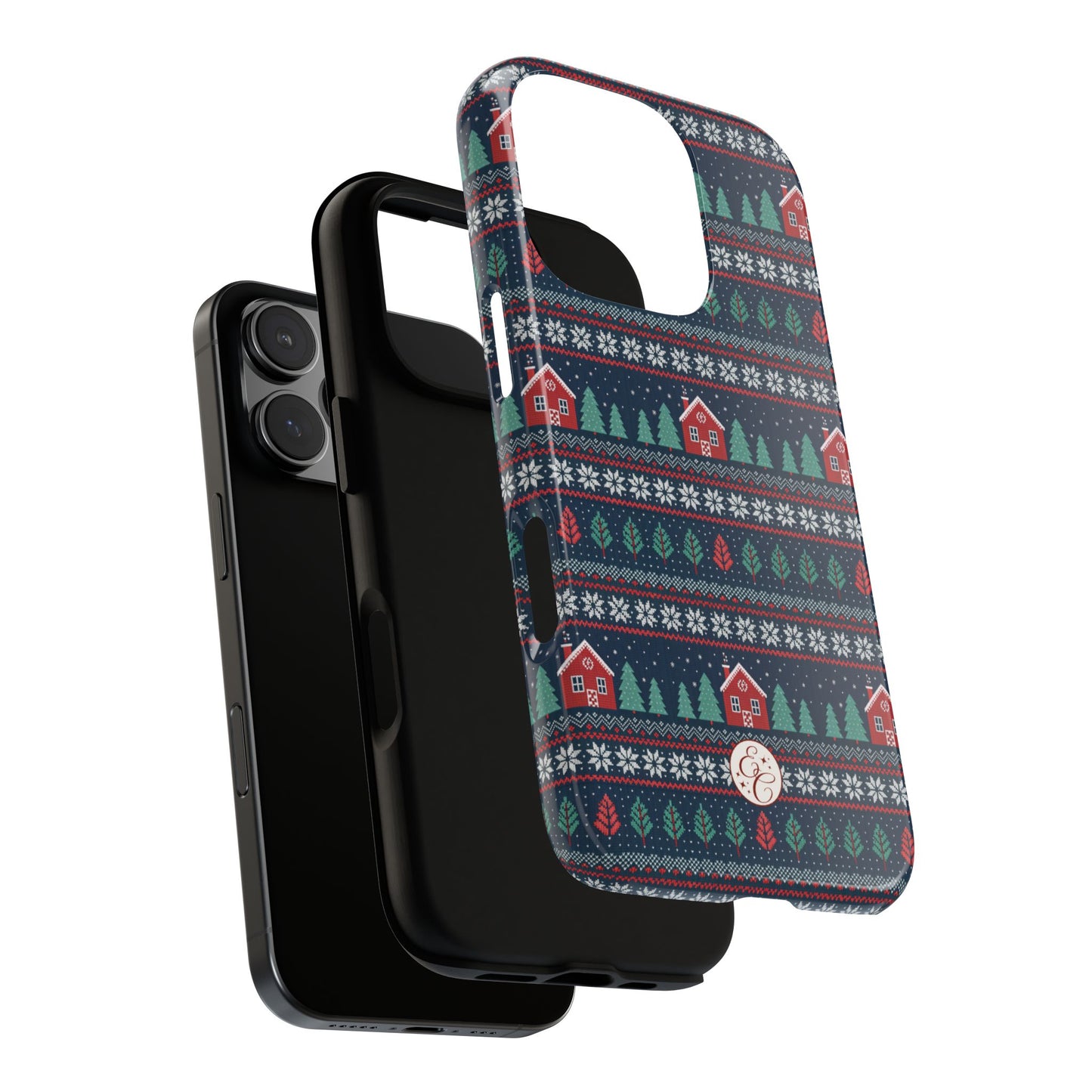 Winter Cottage Pattern Tough Phone Case