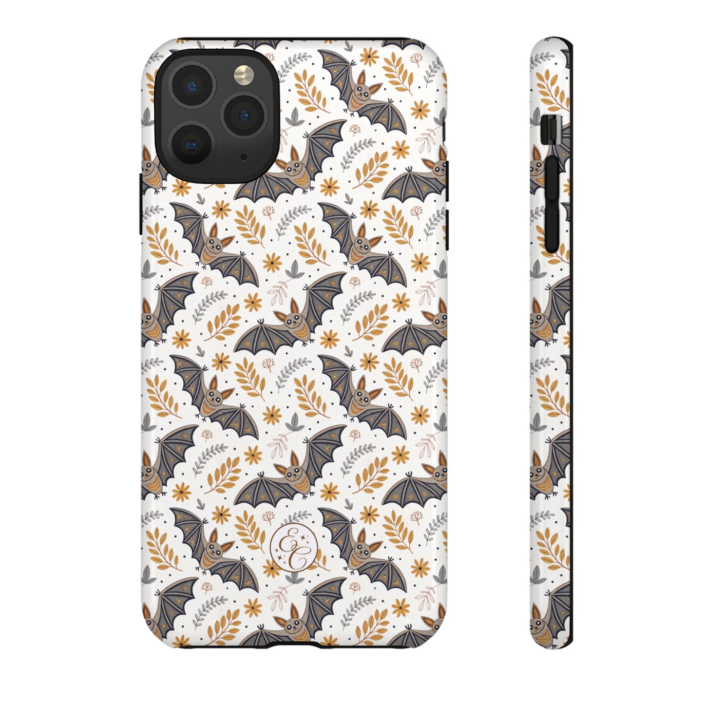 Boho Halloween Bat Pattern Tough Phone Case