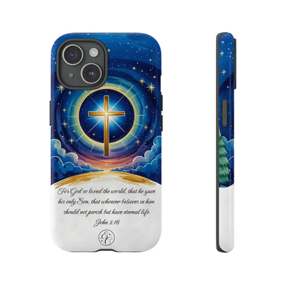 Celestial Cross - John 3:16 Tough Phone Case
