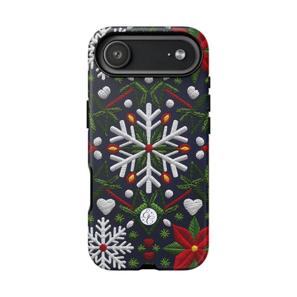 Snowflakes and Poinsettias Phone Case