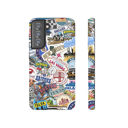 USA Travel Stickers Tough Phone Case