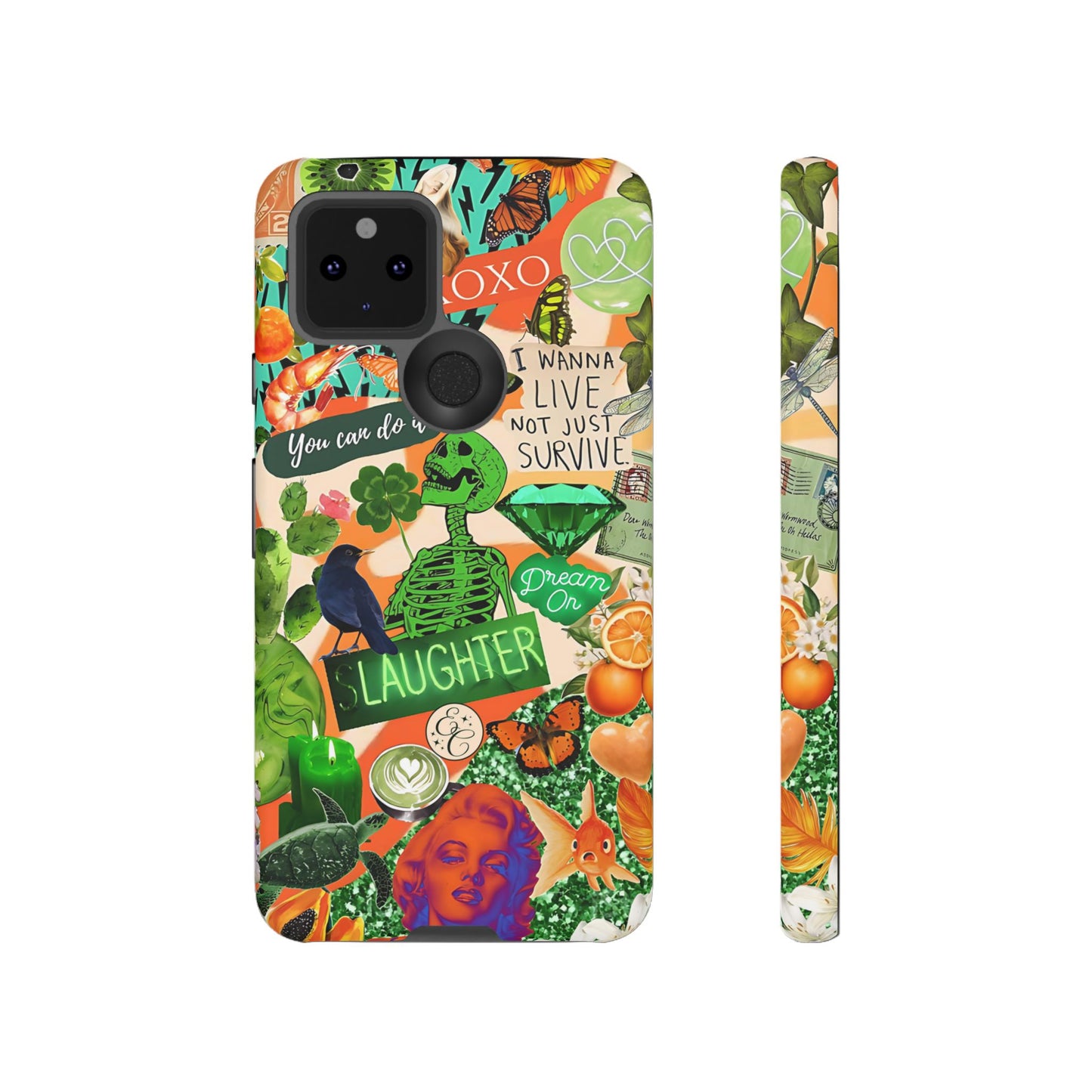 Green and Orange Collage Tough Phone Case