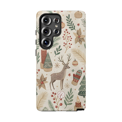 Rustic Christmas Reindeer Tough Phone Case