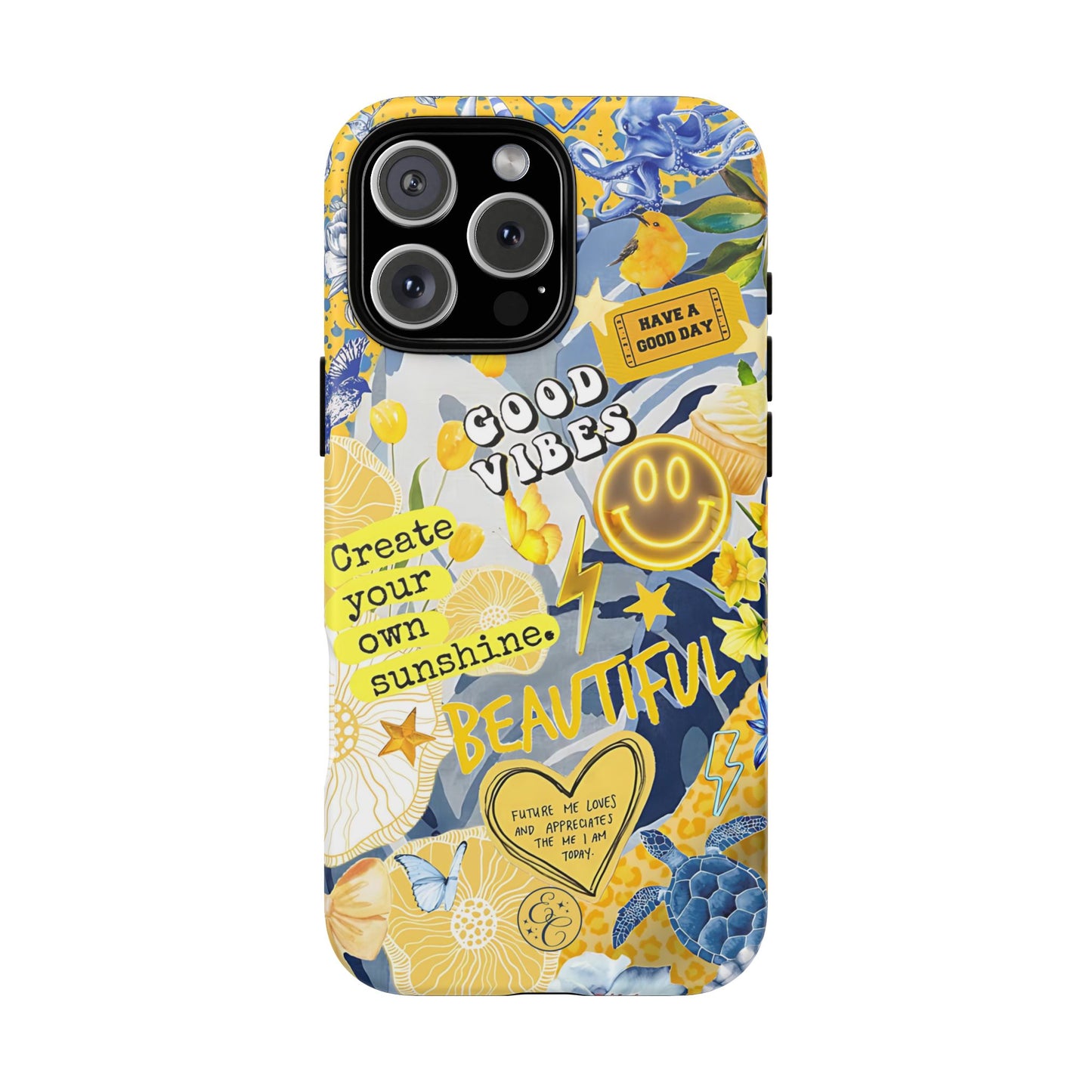 Yellow and Blue Collage Tough Phone Case