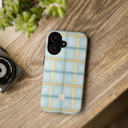 Blue Winter Plaid Tough Phone Case