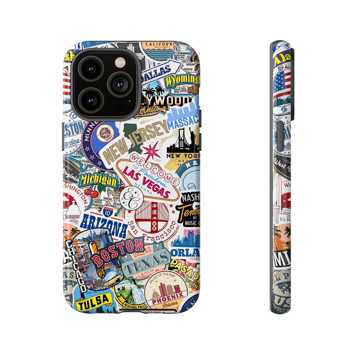USA Travel Stickers Tough Phone Case