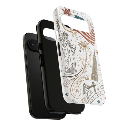 USA Landmarks Boho Doodle Tough Phone Case