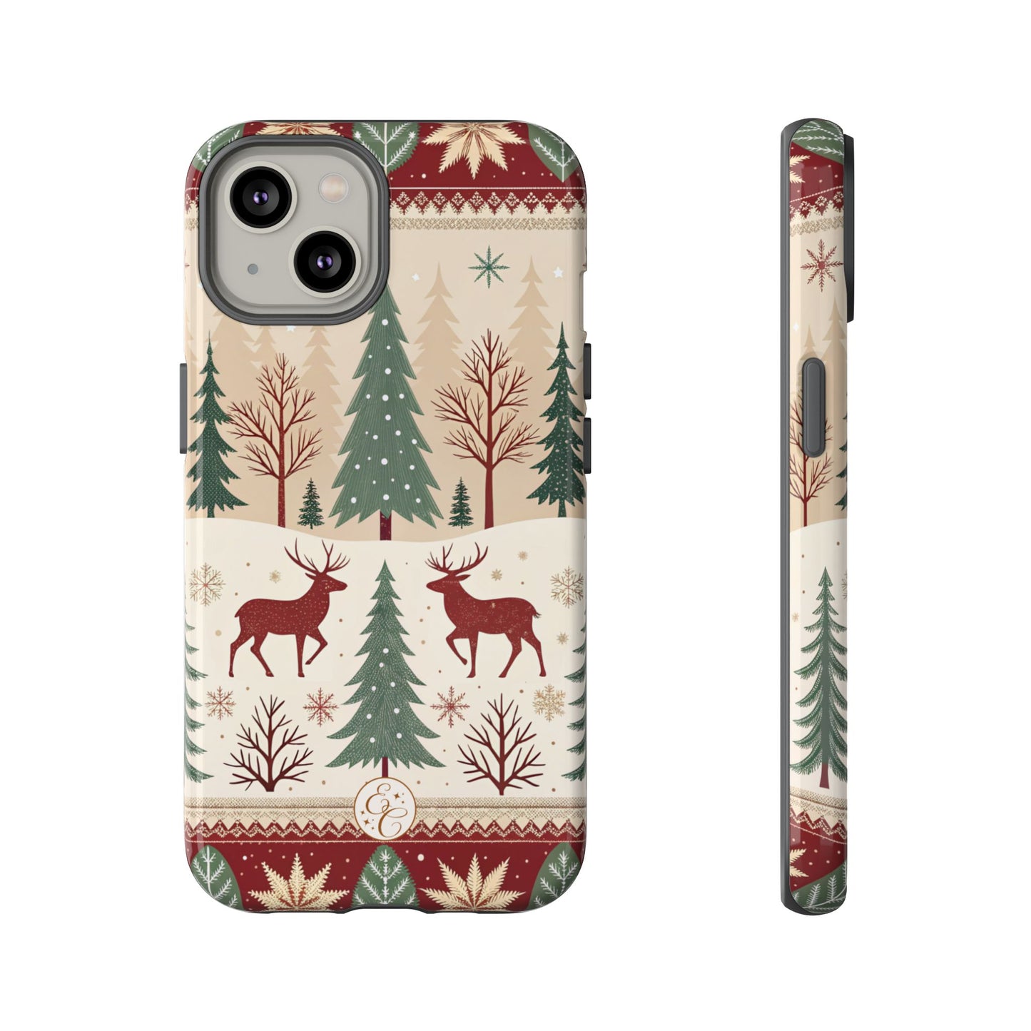 Vintage Christmas Reindeer Tough Phone Case