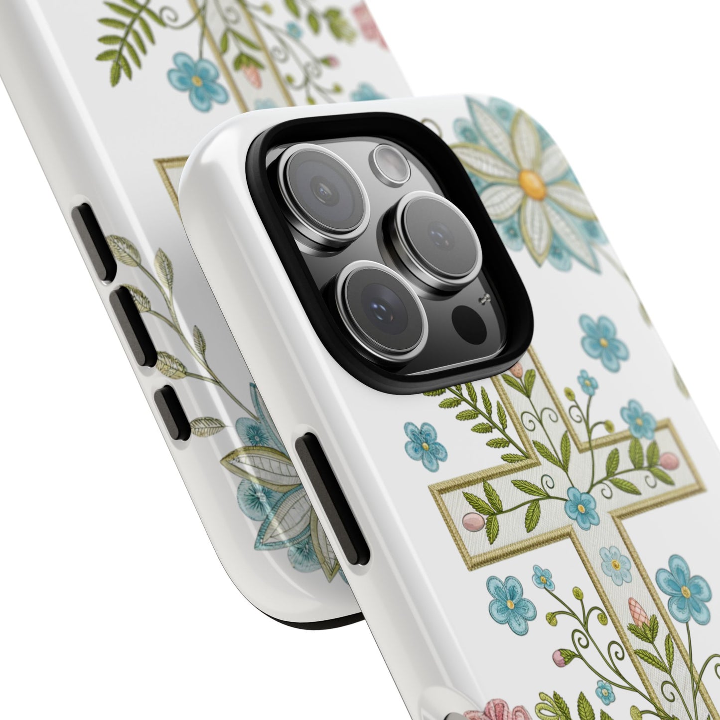 Vintage Easter Floral Cross Tough Phone Case