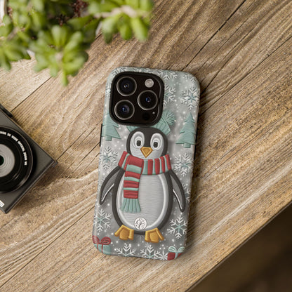 Cute Christmas Penguin Tough Phone Case