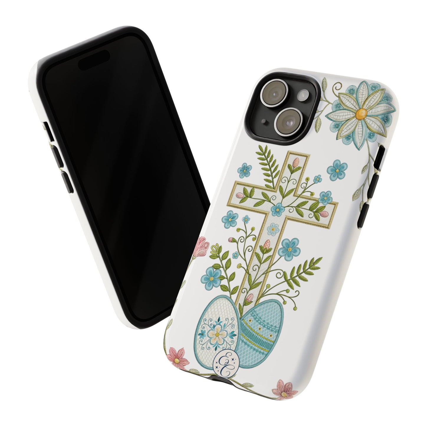 Vintage Easter Floral Cross Tough Phone Case