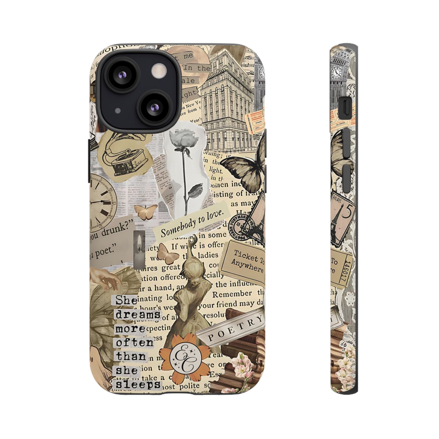 Library Romance Collage Tough Phone Cases