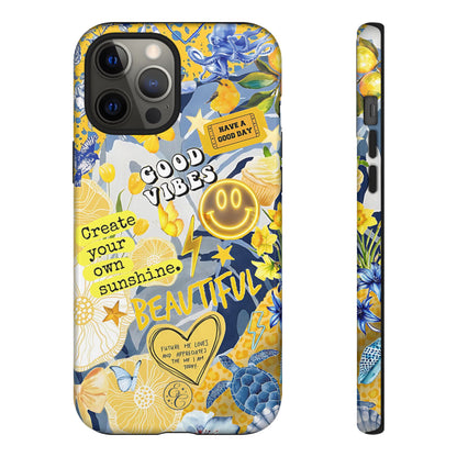 Yellow and Blue Collage Tough Phone Case