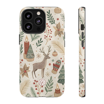 Rustic Christmas Reindeer Tough Phone Case