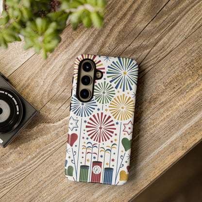 Colorful Fireworks and Stars Tough Phone Case