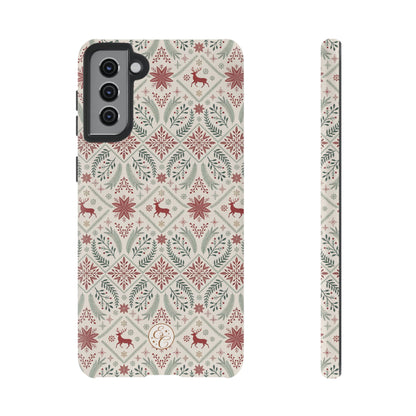 Red Reindeer Christmas Pattern Tough Phone Case