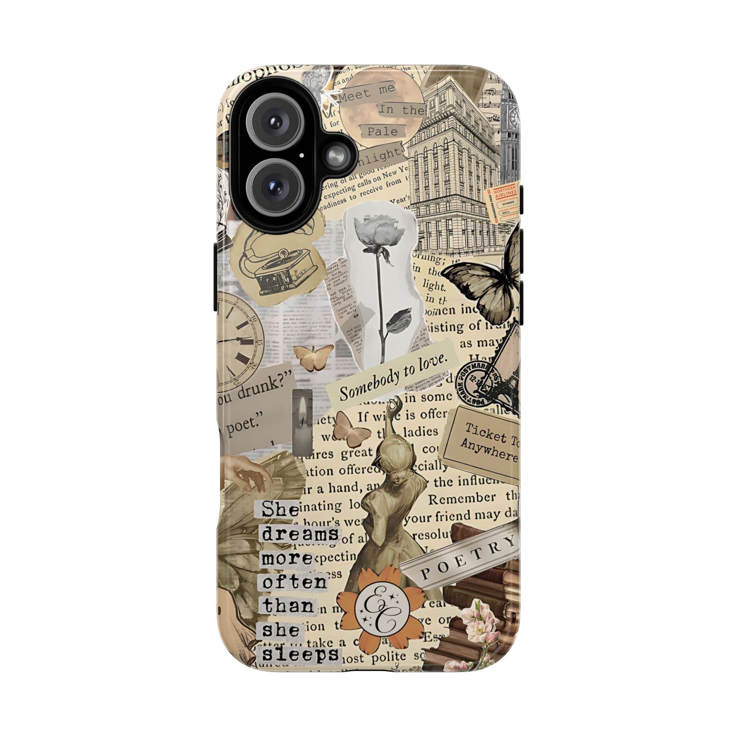 Library Romance Collage Tough Phone Cases