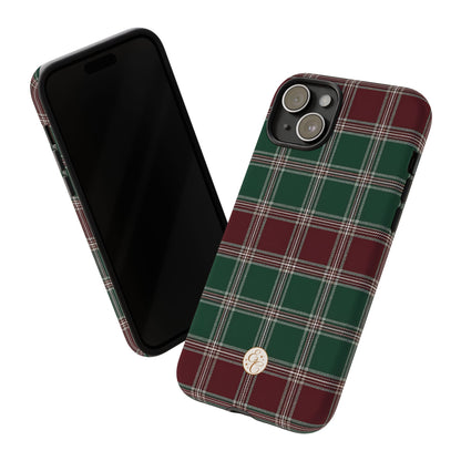 Green & Burgundy Plaid Tough Phone Case