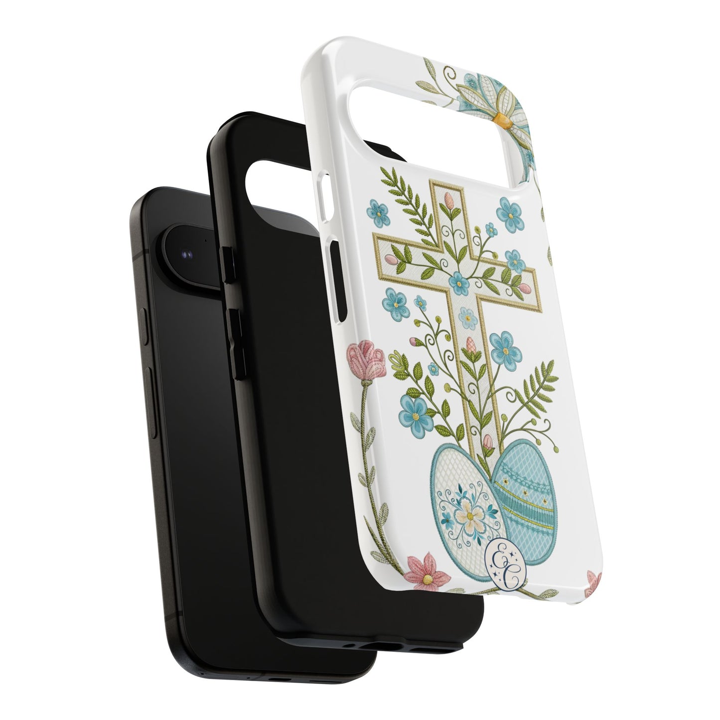 Vintage Easter Floral Cross Tough Phone Case