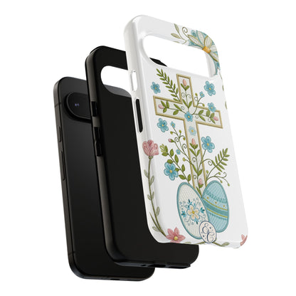 Vintage Easter Floral Cross Tough Phone Case