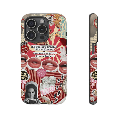 Feminine Aesthetic Retro Collage Tough Phone Case