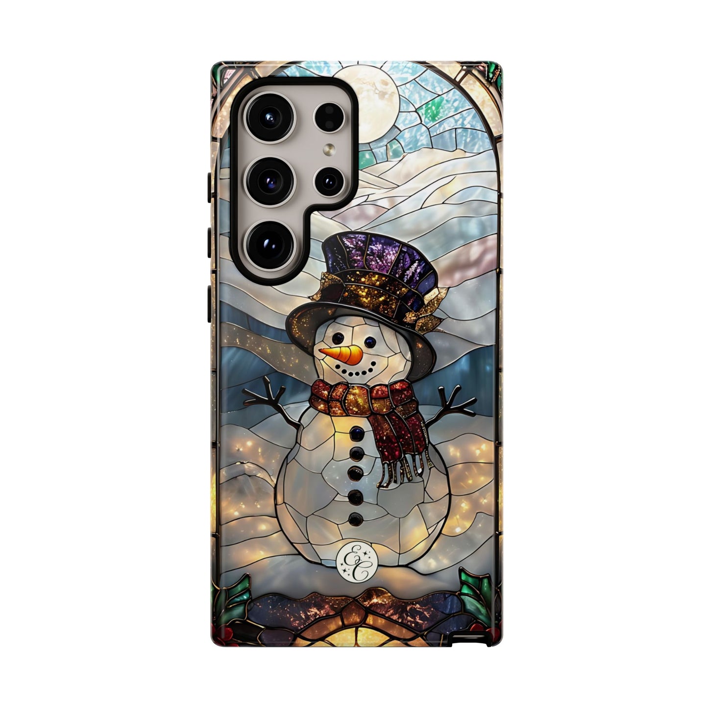 Snowman Stained Glass Tough Phone Case