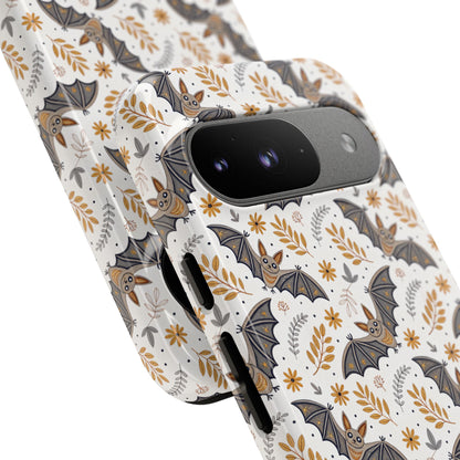 Boho Halloween Bat Pattern Tough Phone Case