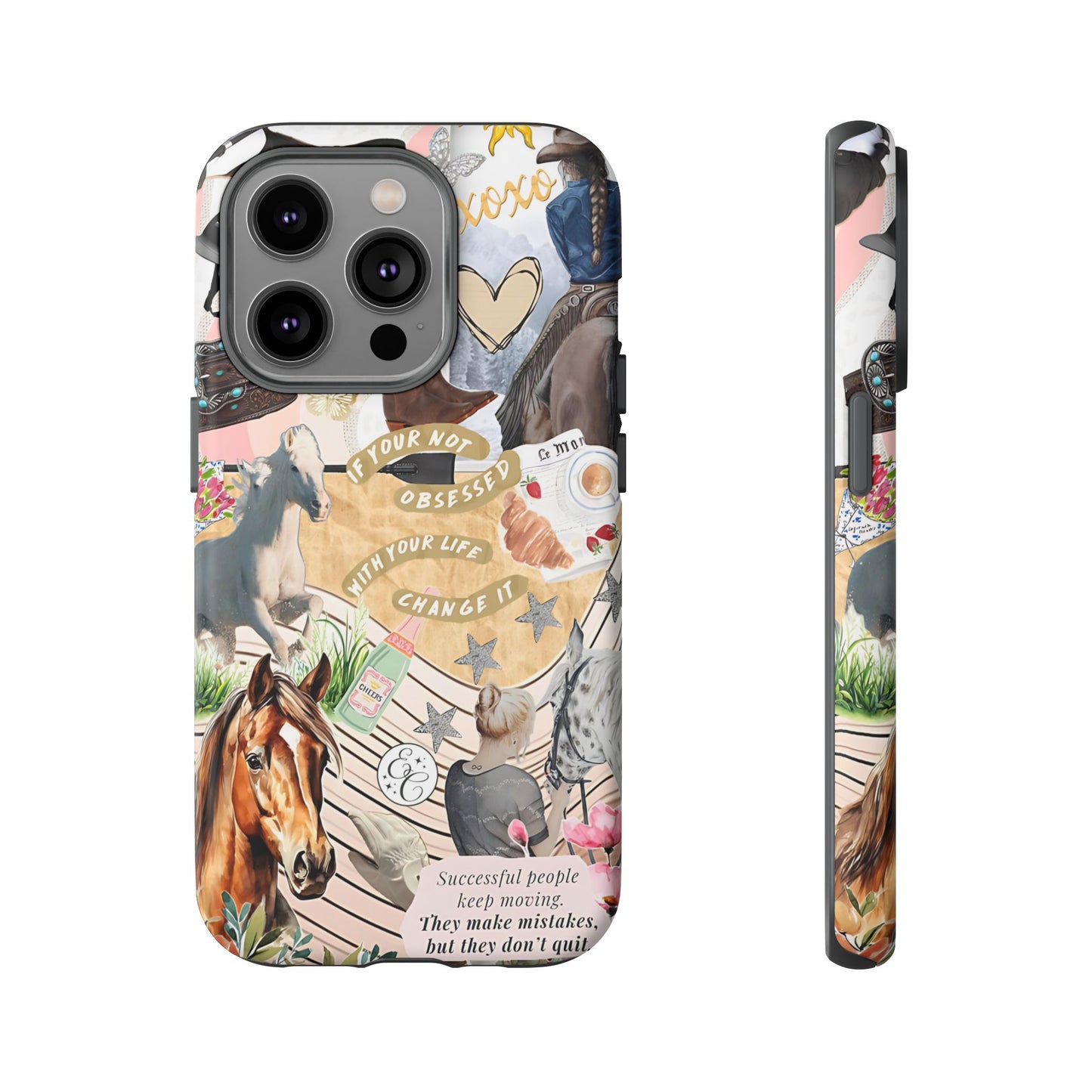 Equestrian Cowgirl Collage Tough Phone Case