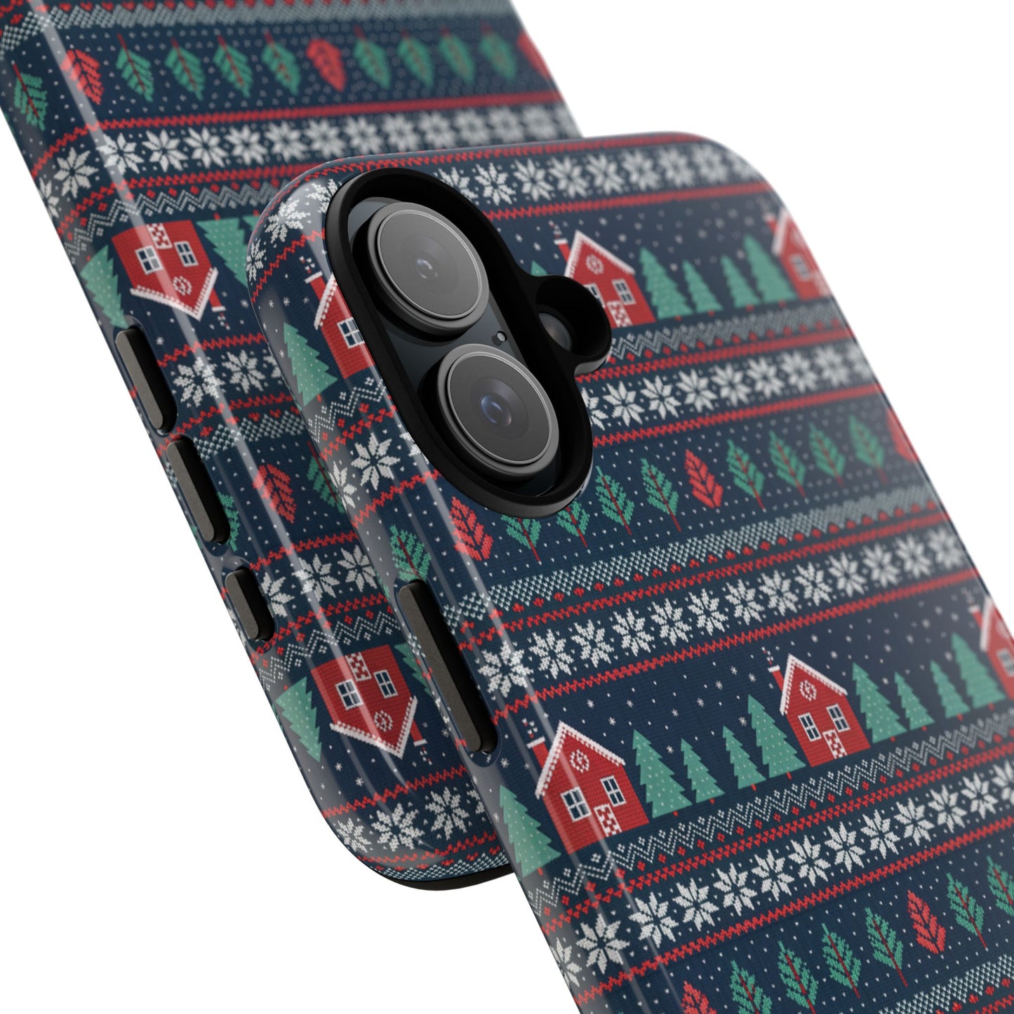 Winter Cottage Pattern Tough Phone Case