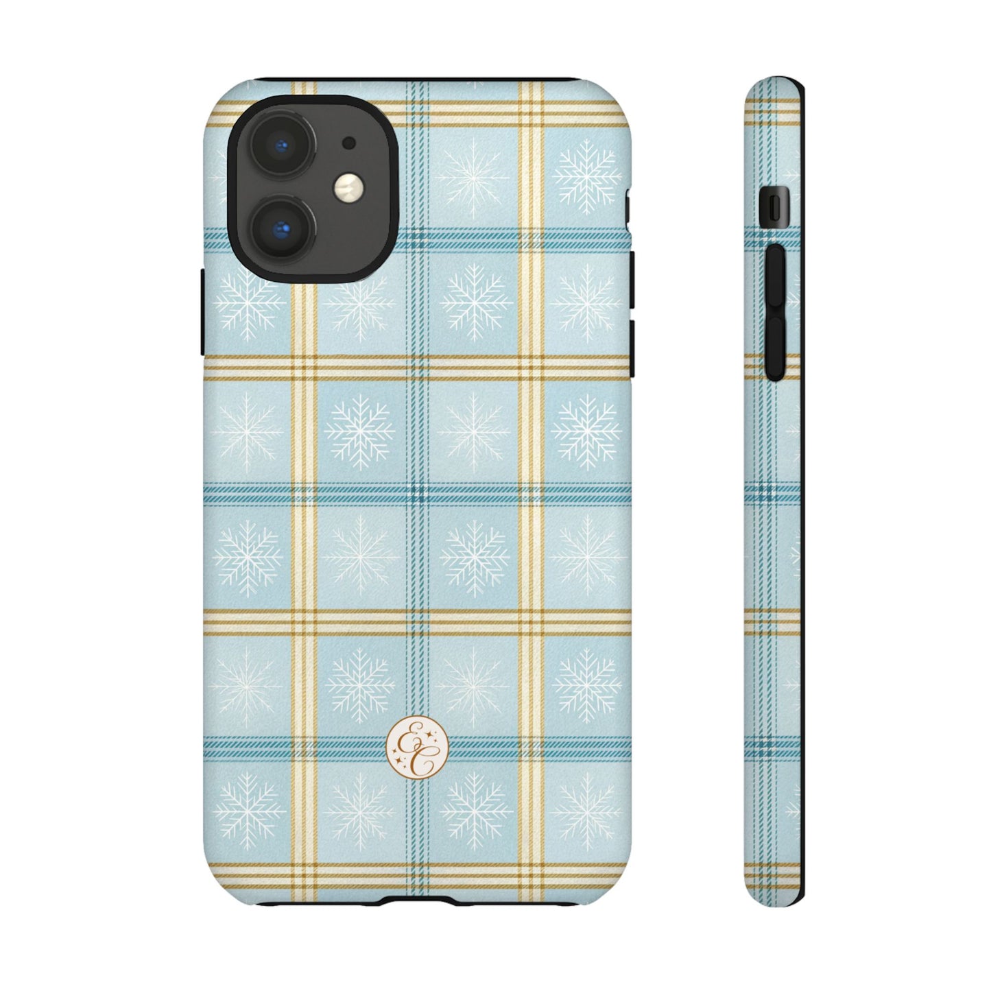 Blue Winter Plaid Tough Phone Case