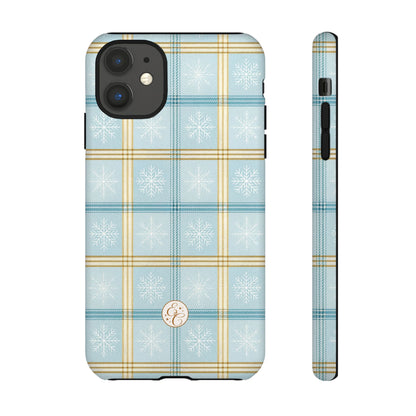 Blue Winter Plaid Tough Phone Case