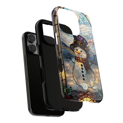 Snowman Stained Glass Tough Phone Case