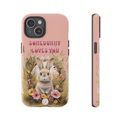 Somebunny Loves You Tough Phone Case - Peach