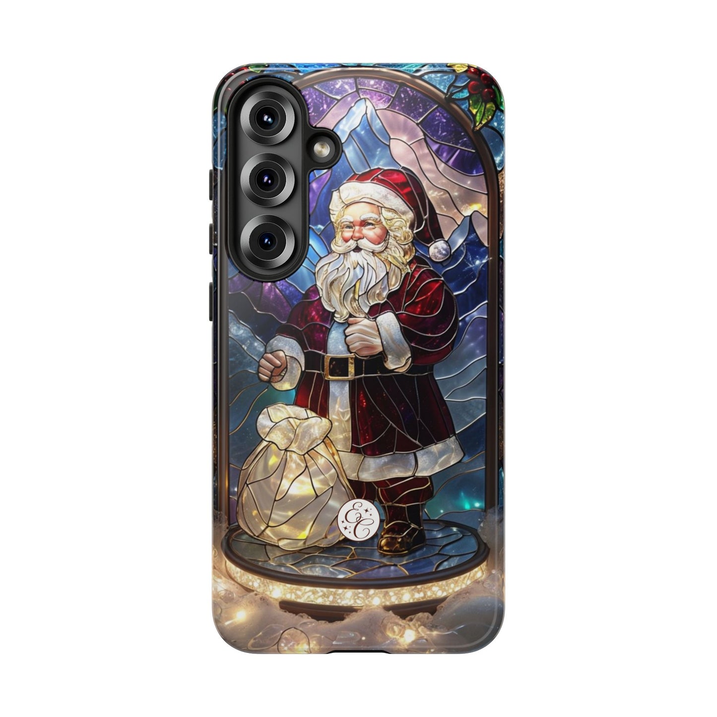 Santa Claus Stained Glass Tough Phone Case