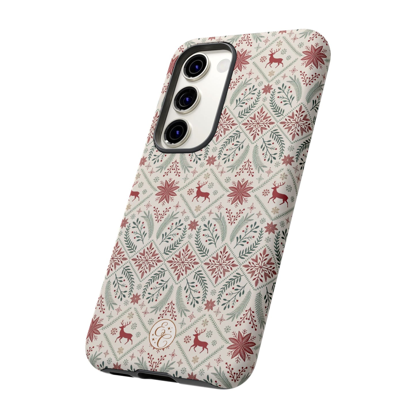 Red Reindeer Christmas Pattern Tough Phone Case