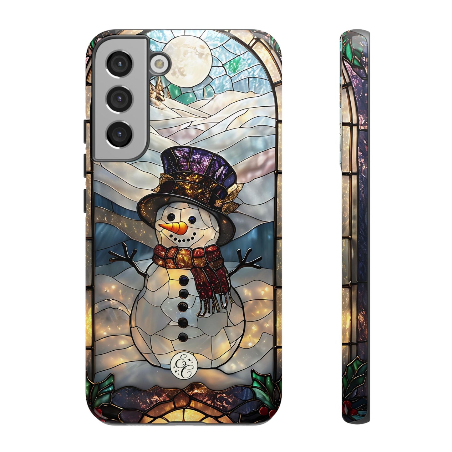 Snowman Stained Glass Tough Phone Case