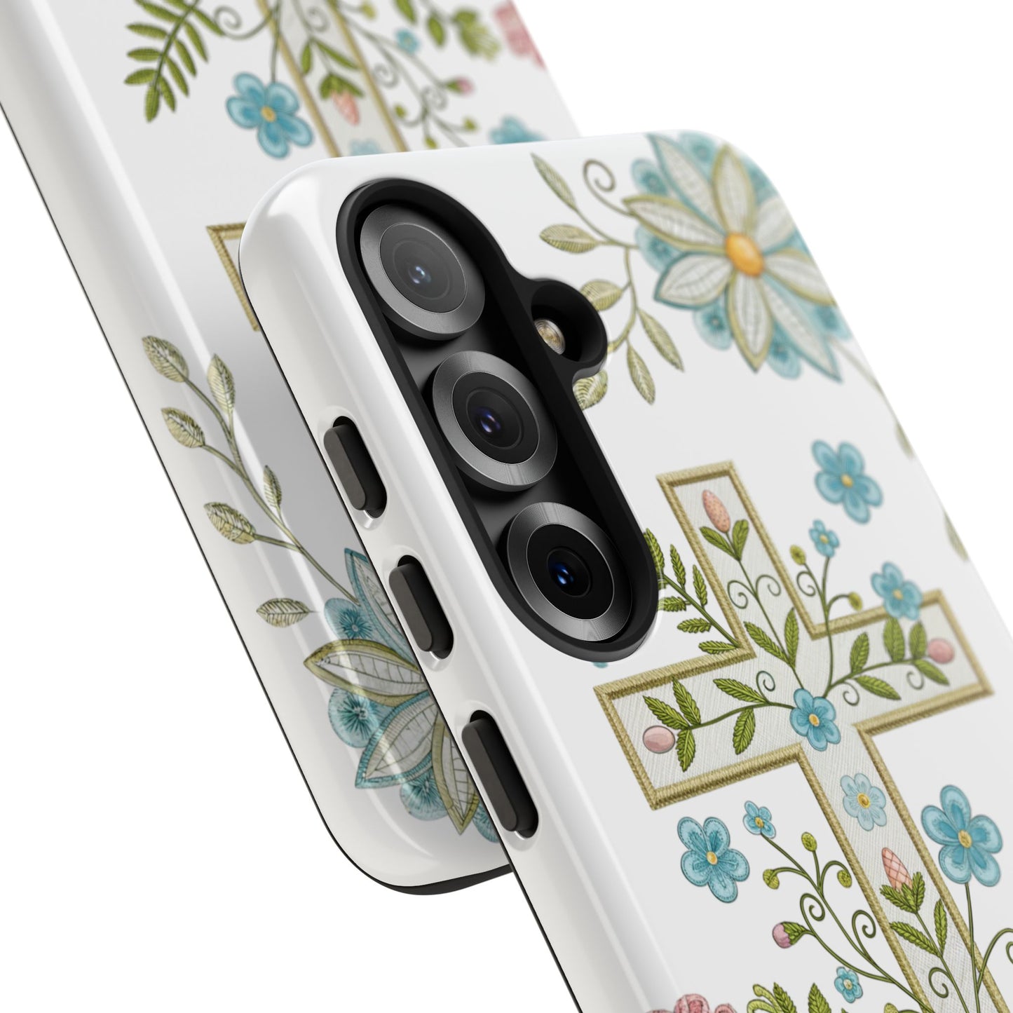 Vintage Easter Floral Cross Tough Phone Case