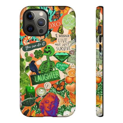 Green and Orange Collage Tough Phone Case