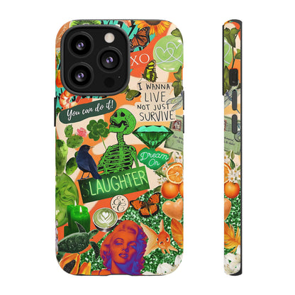 Green and Orange Collage Tough Phone Case