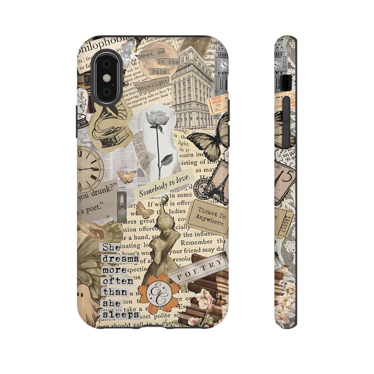 Library Romance Collage Tough Phone Cases