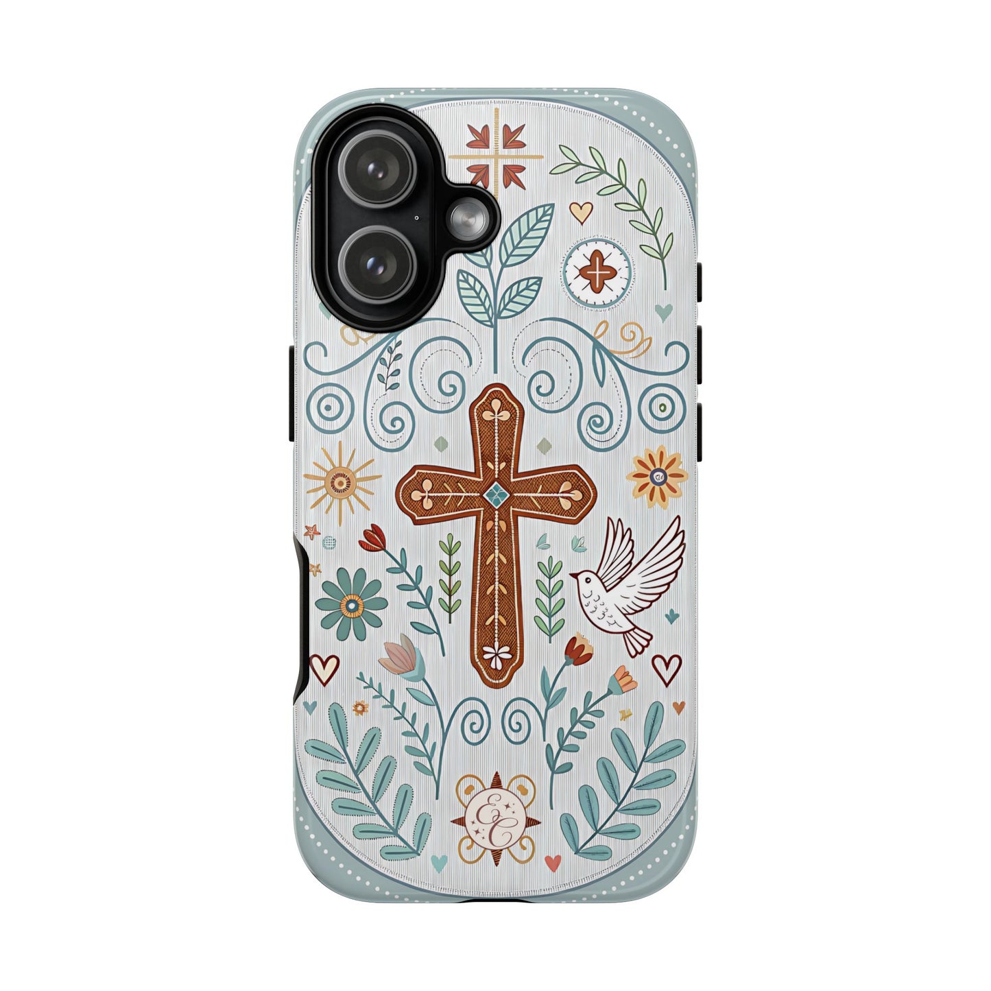 Christian Cross Floral Tough Phone Case