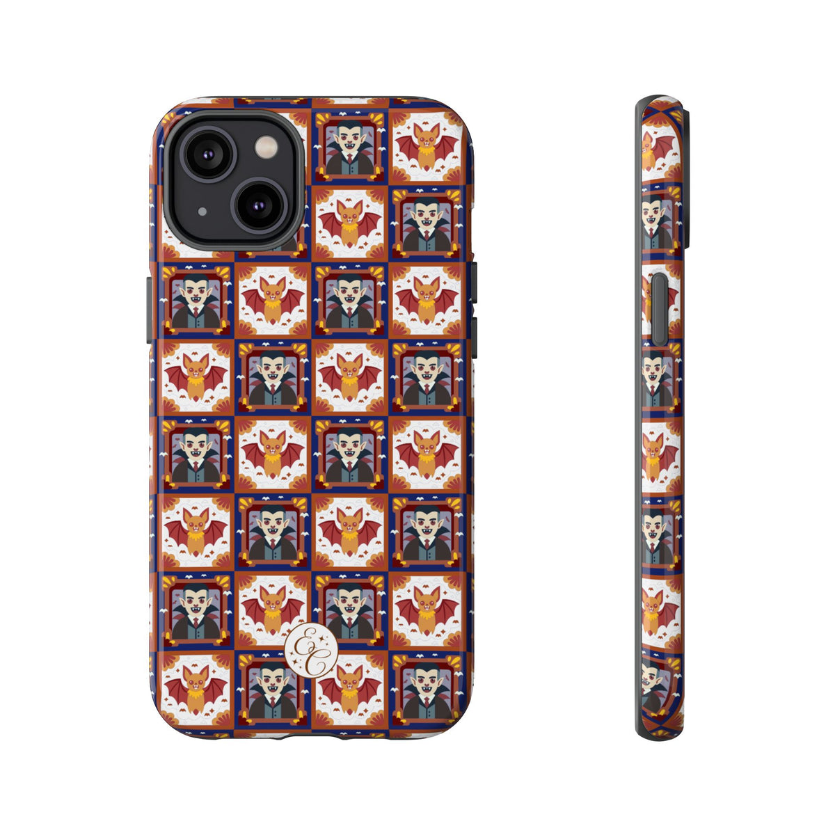 Dracula & Bat Pattern Halloween Phone Case