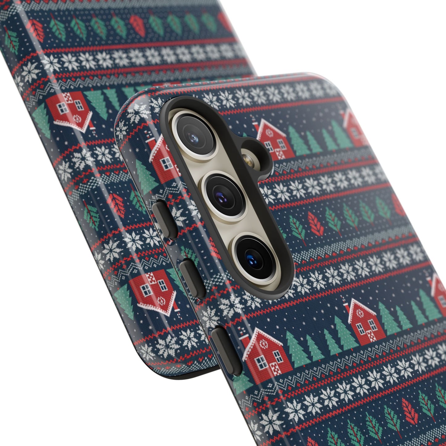 Winter Cottage Pattern Tough Phone Case