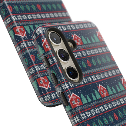 Winter Cottage Pattern Tough Phone Case