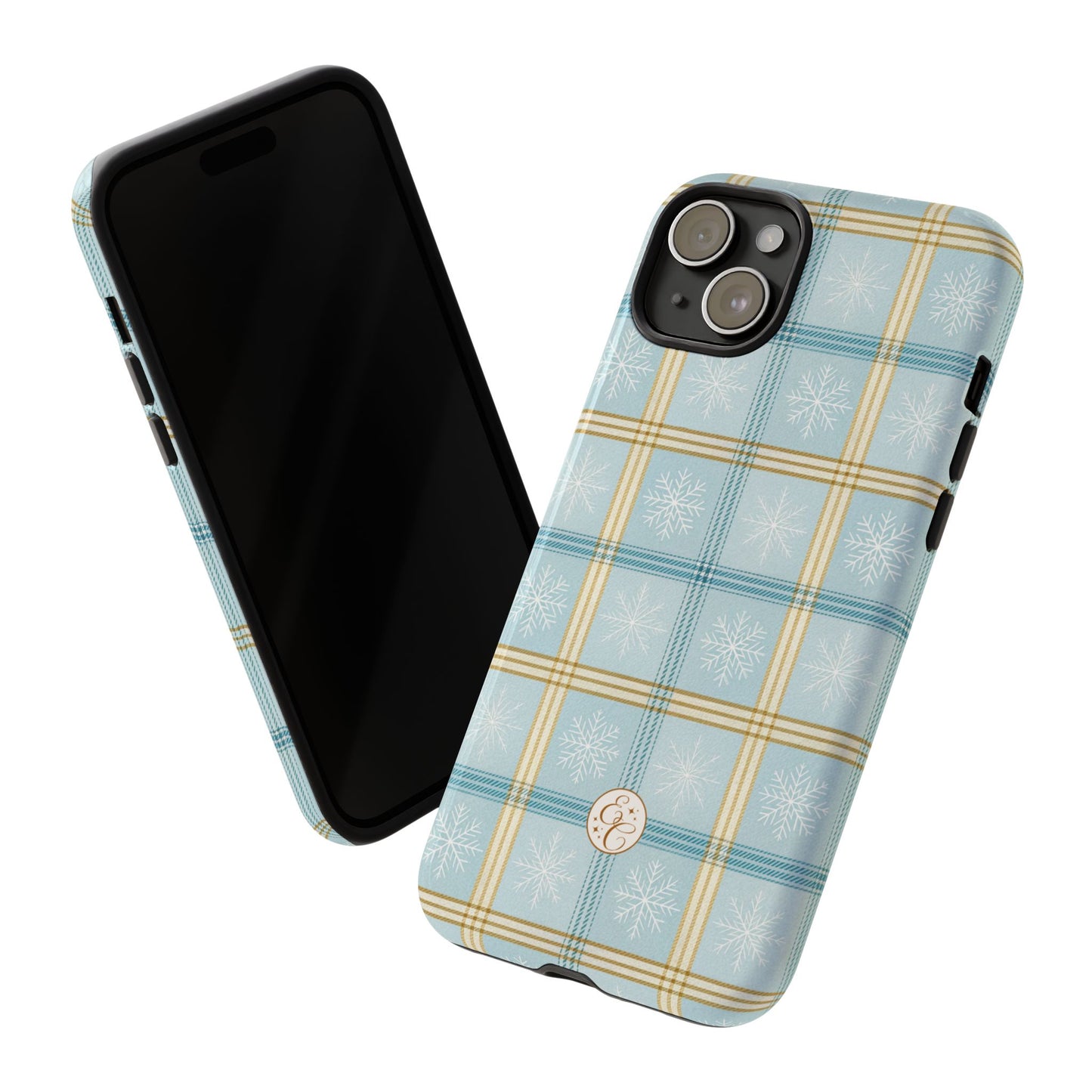 Blue Winter Plaid Tough Phone Case